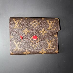Louis Vuitton Monogram Canvas Victorine Wallet Red Accents